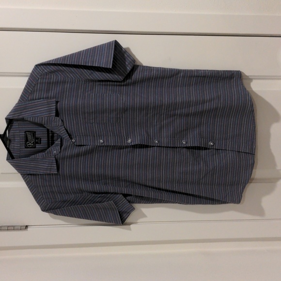 Men's Retrofit Brand striped short-sleeved button up size Medium - Picture 1 of 4